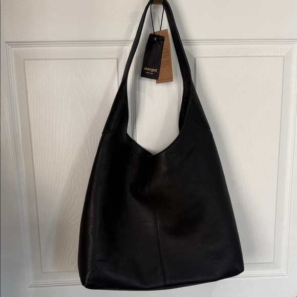 Margot Classic Black Leather Hobo Bag - Picture 4 of 4